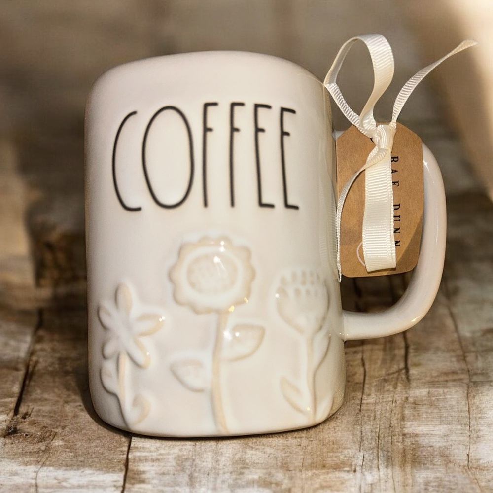 Rae Dunn ‘Coffee’ Mug with Floral Design NWT